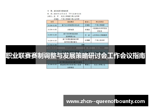 职业联赛赛制调整与发展策略研讨会工作会议指南